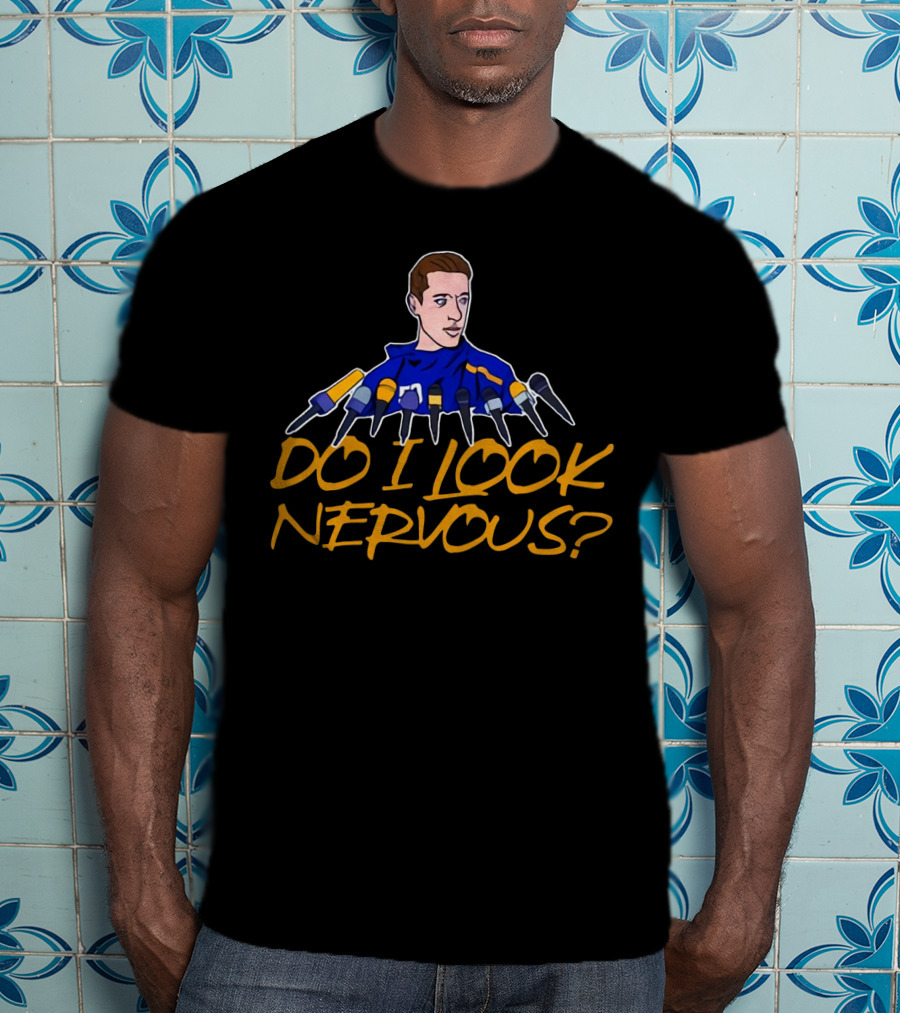 Jordan Binnington Do I Look Nervous Hockey Microphones T-Shirt