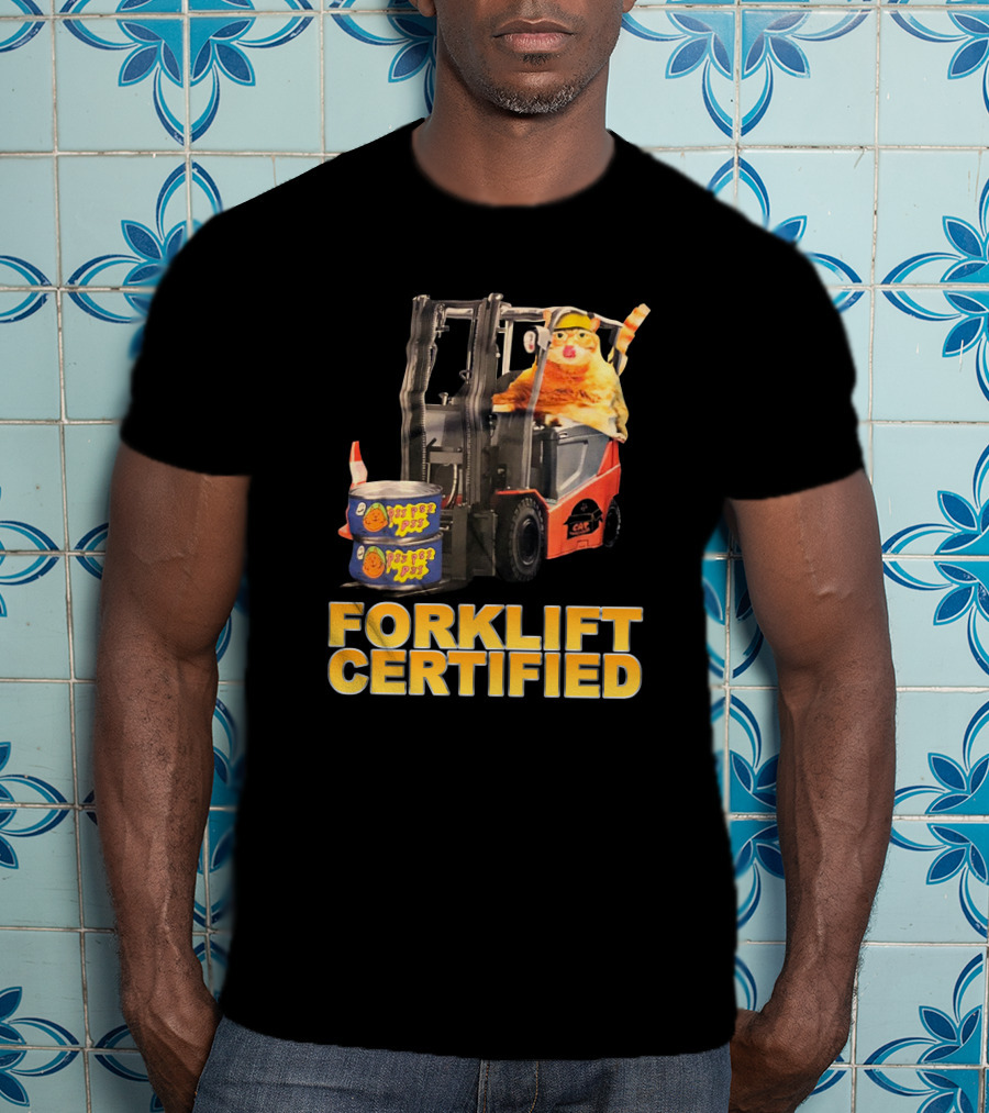 Forklift Certified Cat With Chef Pepe Soup Cans T-Shirt