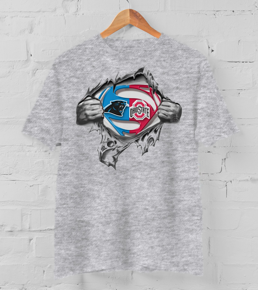 Carolina Panthers Ohio State Buckeyes Emblem Fusion T-Shirt