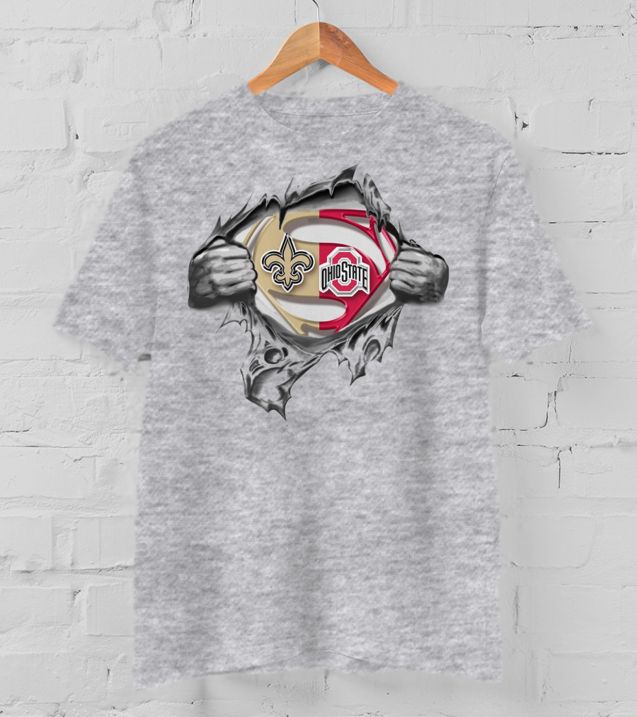 New Orleans Saints Ohio State Buckeyes Super Man T-Shirt