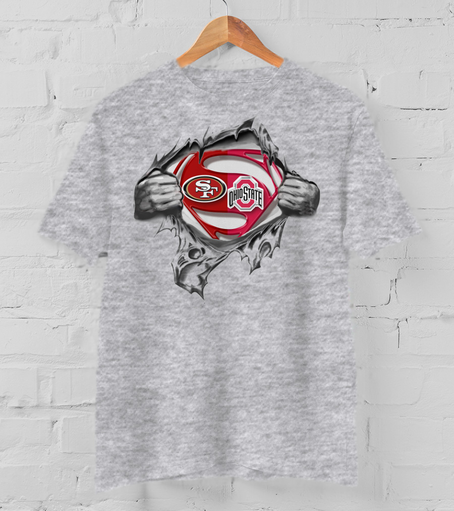 San Francisco 49ers Ohio State Buckeyes Superman Logo Mashup T-Shirt