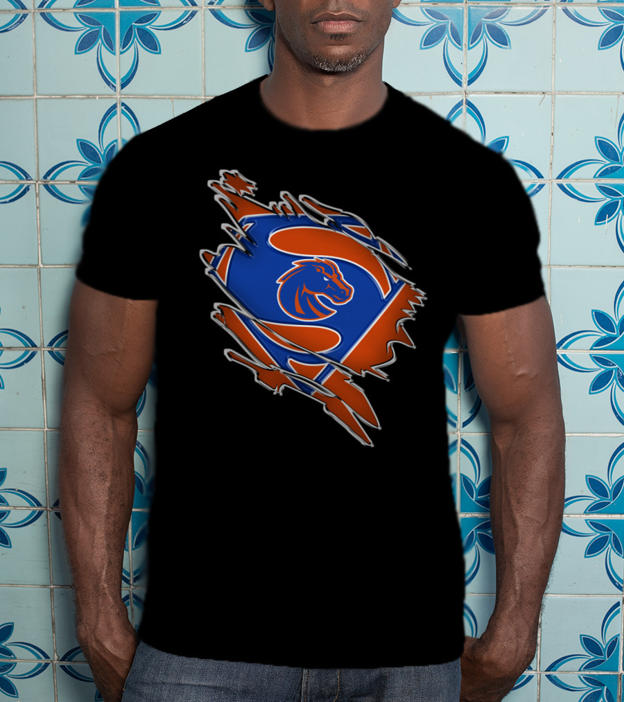 Boise State Broncos Superman Logo Emblem T-Shirt