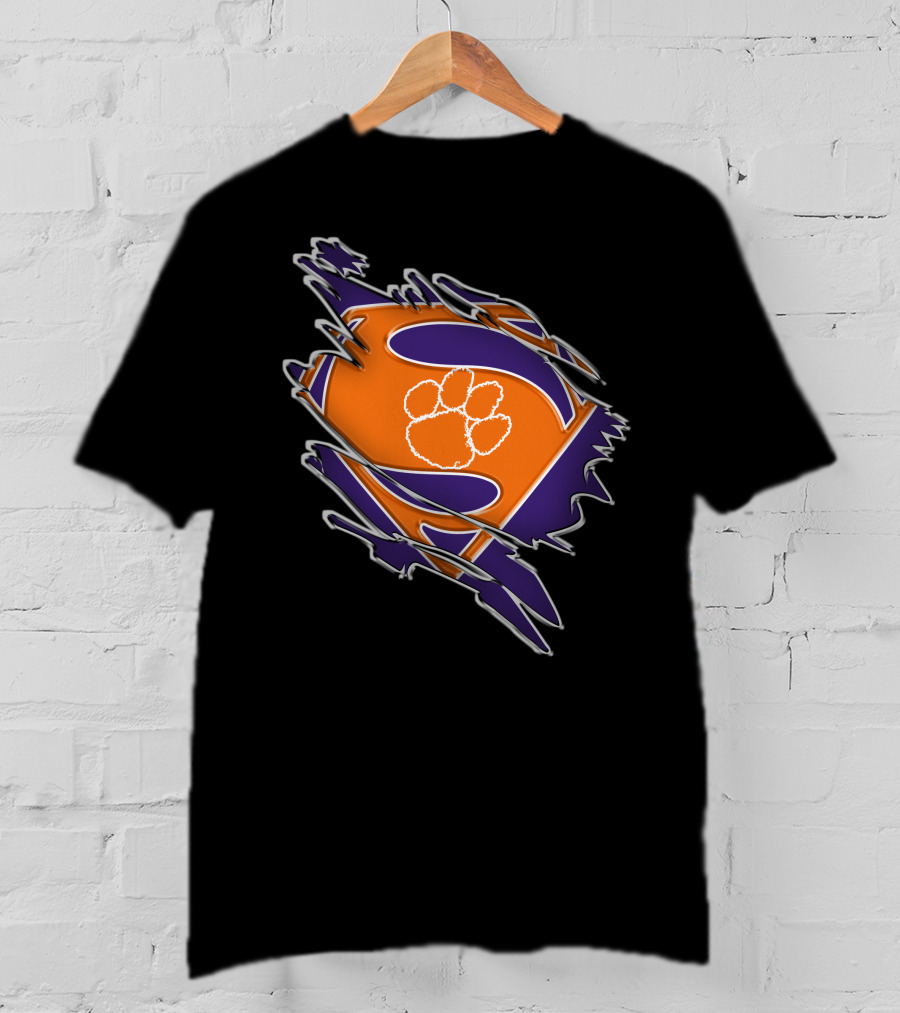 Clemson Tigers Superman Paw T-Shirt