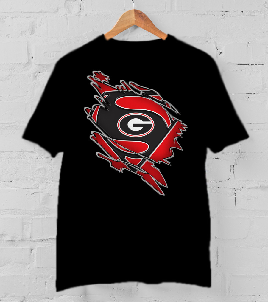 Georgia Bulldogs Superman Logo Fusion T-Shirt