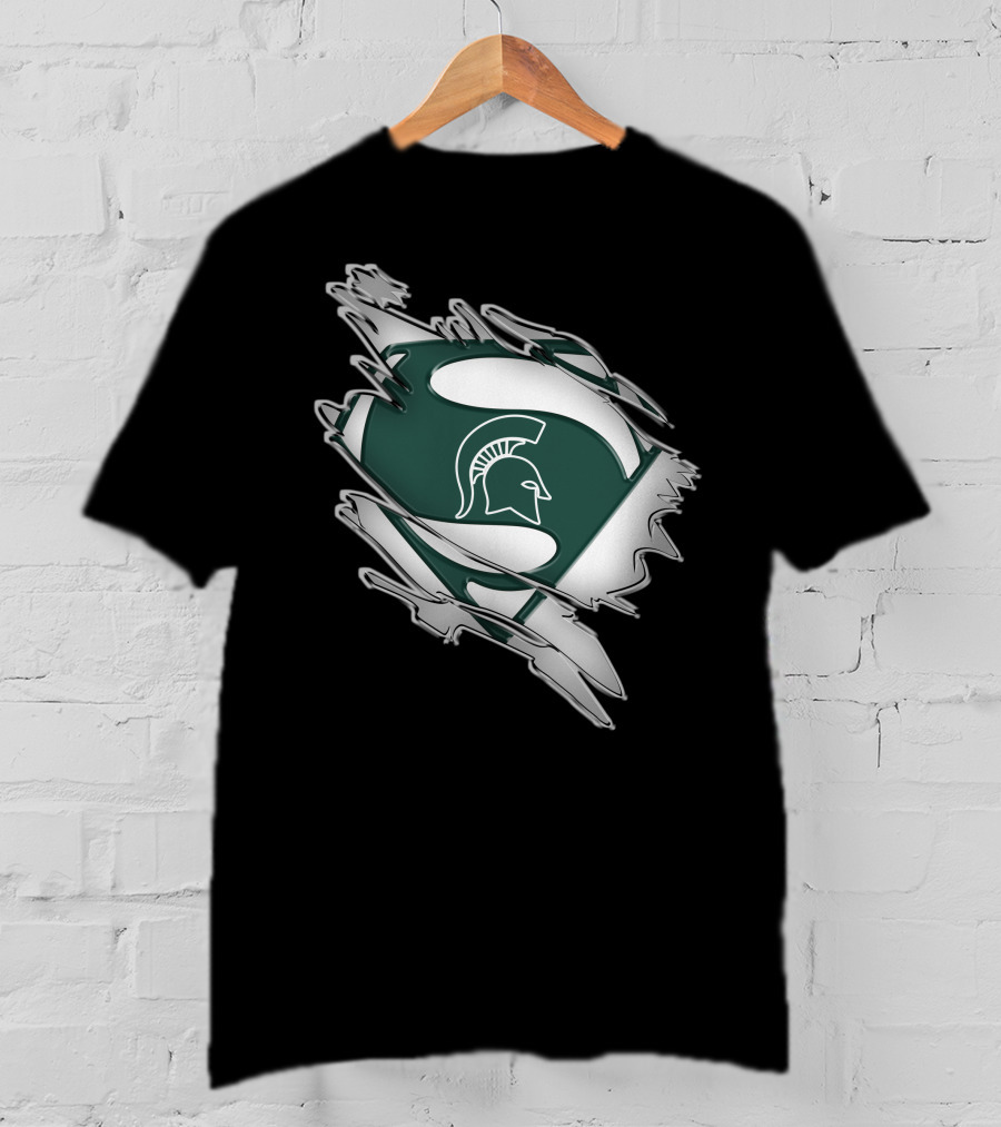 Michigan State Spartans Superman Logo Shield T-Shirt