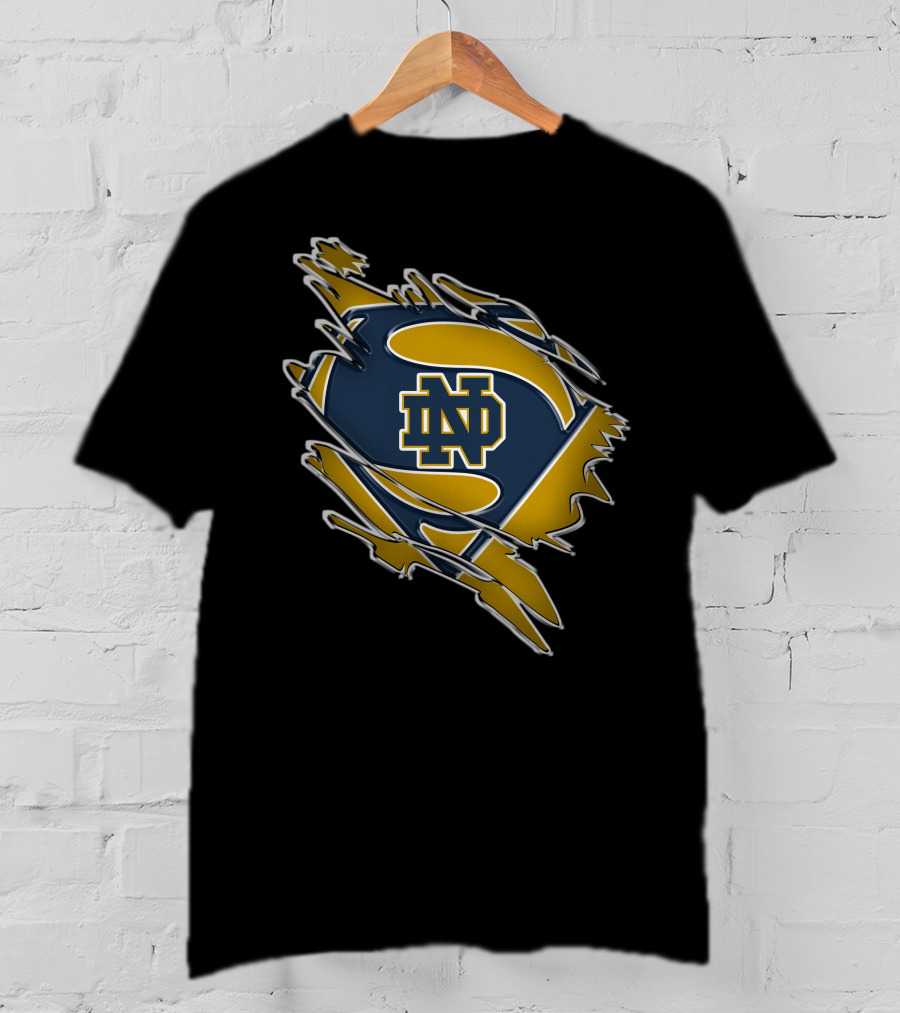 Notre Dame Fighting Irish Superman Logo ND Shield T-Shirt