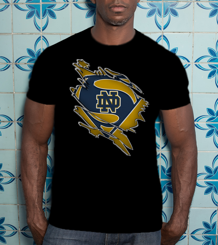 Notre Dame Fighting Irish Superman Logo ND Shield T-Shirt