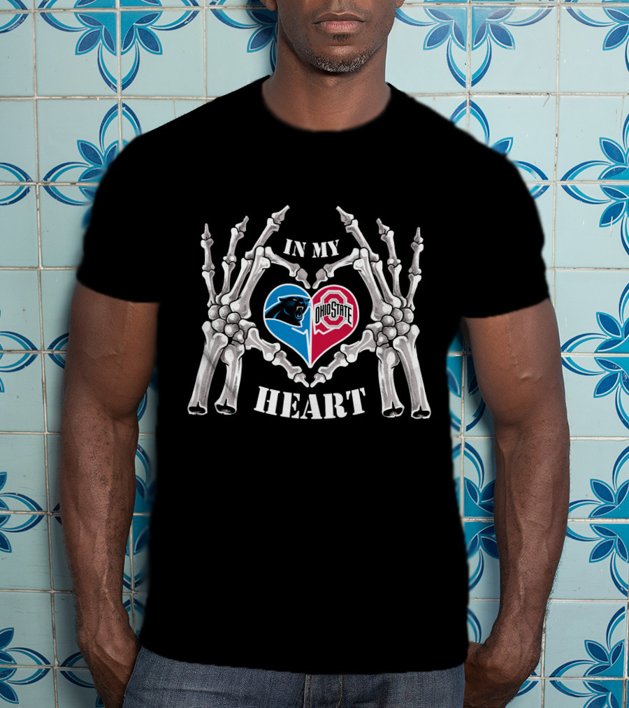 In My Heart Carolina Panthers Ohio State Buckeyes T-Shirt