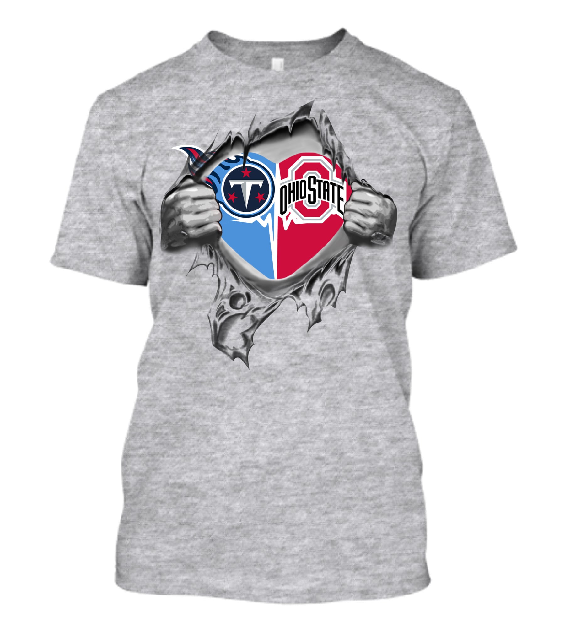 Tennessee Titans Ohio State Buckeyes Ripped Jersey T-Shirt