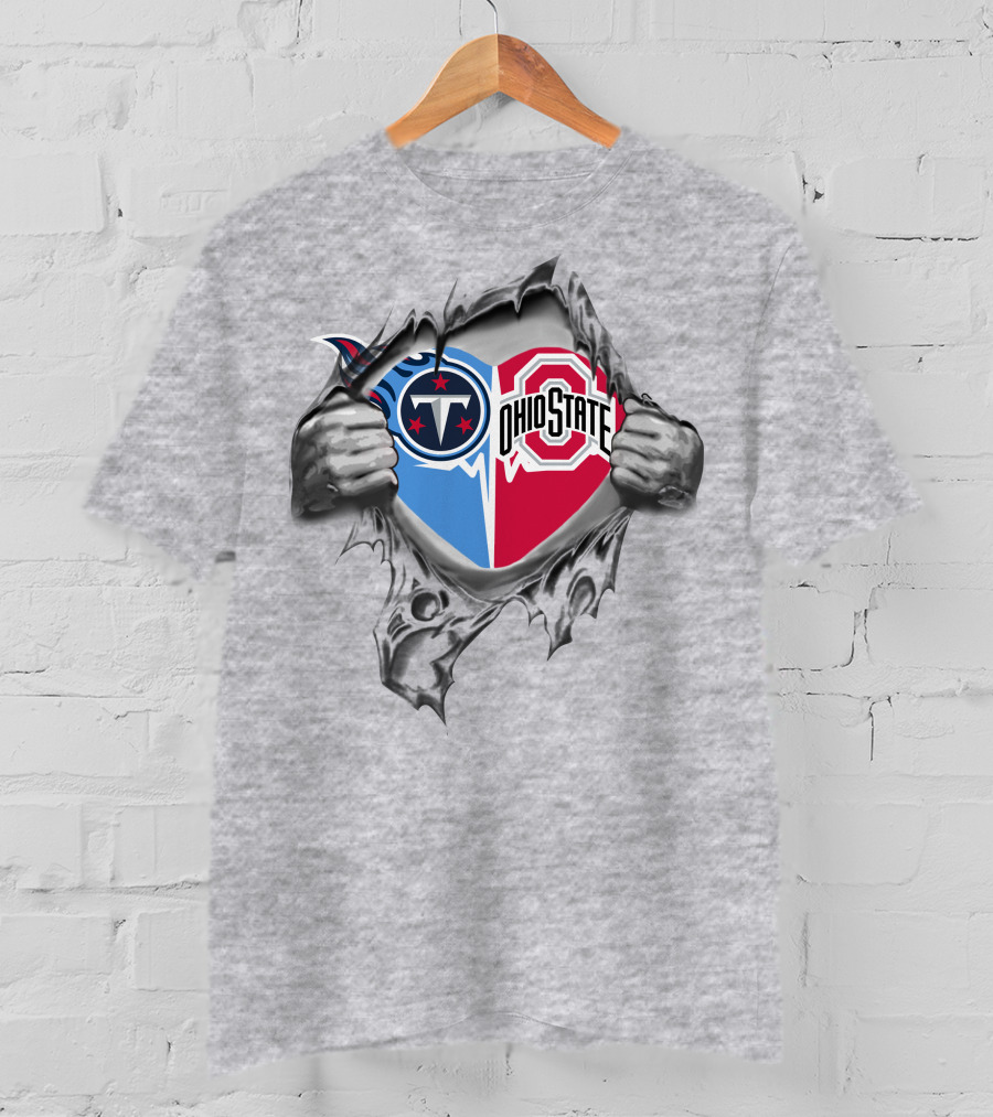 Tennessee Titans Ohio State Buckeyes Ripped Jersey T-Shirt