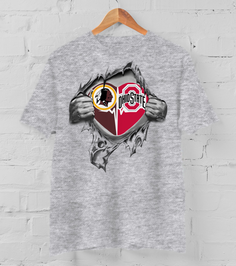 Washington Redskins Ohio State Buckeyes Logo Mashup T-Shirt