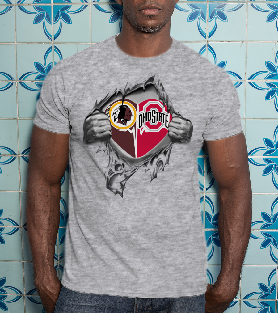 Washington Redskins Ohio State Buckeyes Logo Mashup T-Shirt