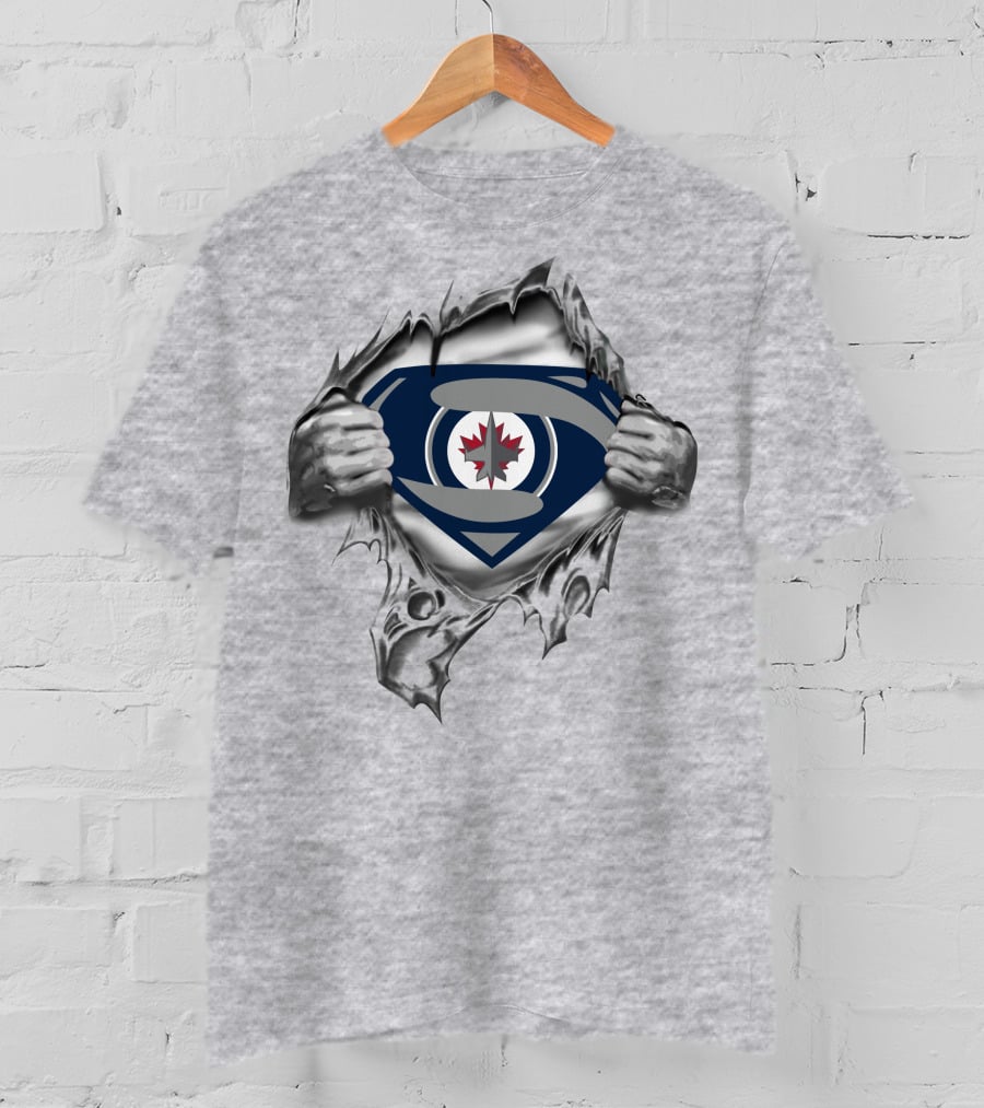 Winnipeg Jets Superhero Logo Reveal T-Shirt