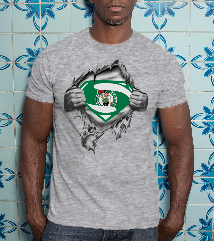 Boston Celtics Superman Logo Burst T-Shirt