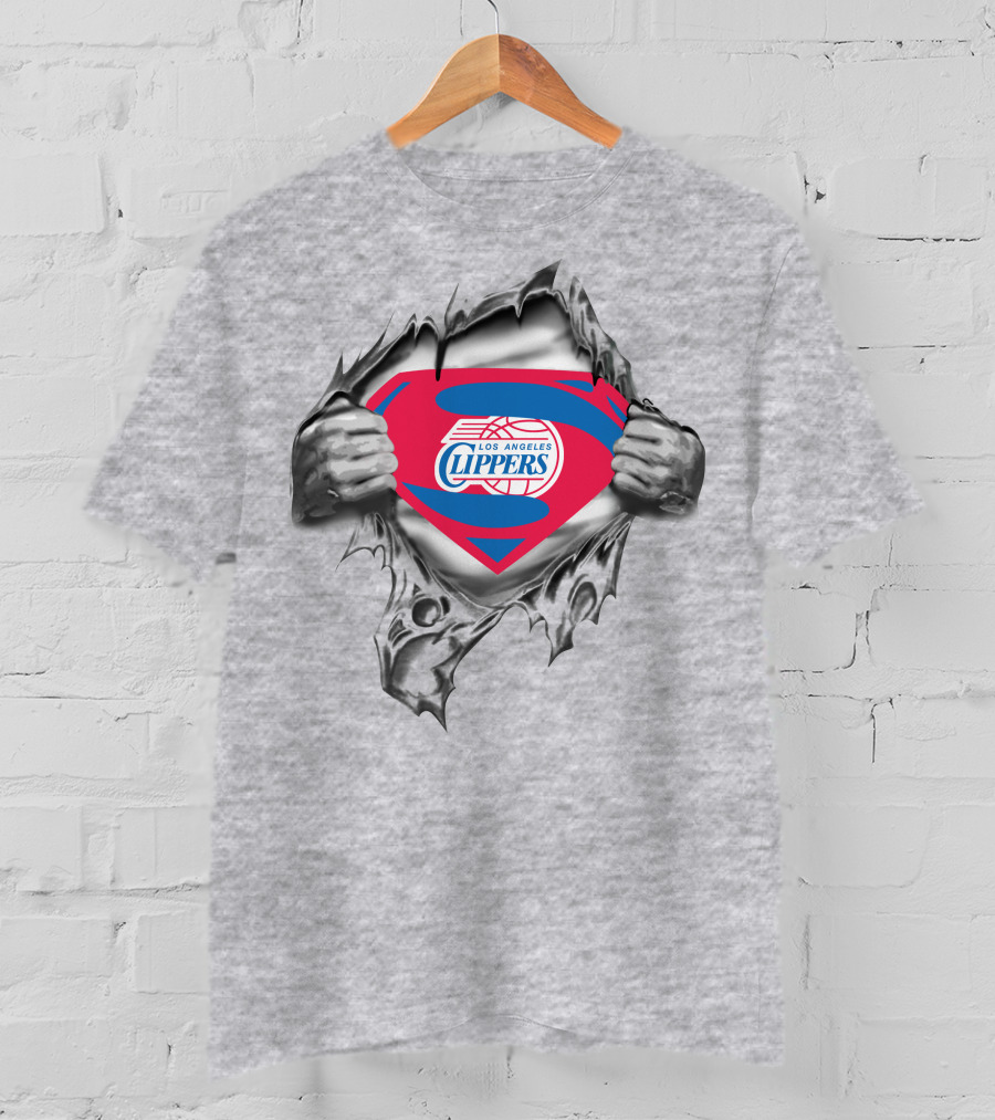 Los Angeles Clippers Superman Logo Burst Open T-Shirt