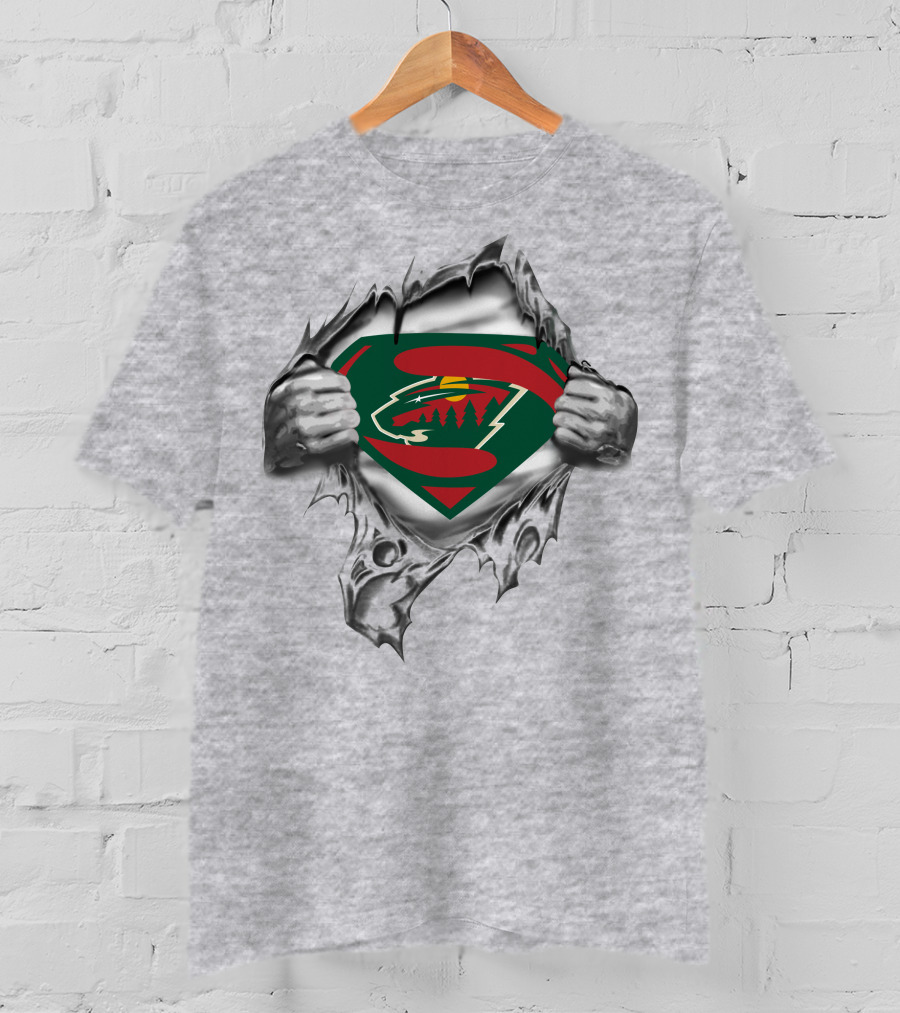 Minnesota Wild Superman Logo Burst T-Shirt