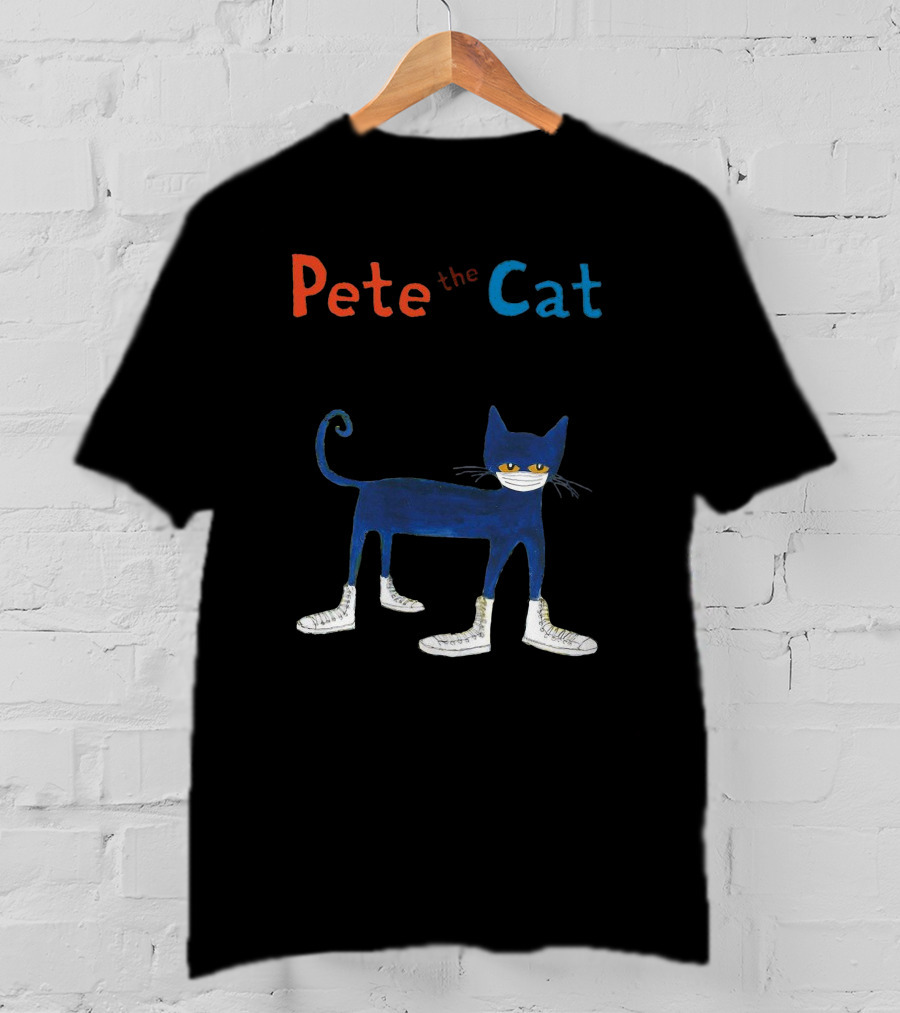Pete The Cat Wearing White Mask And Sneakers T-Shirt