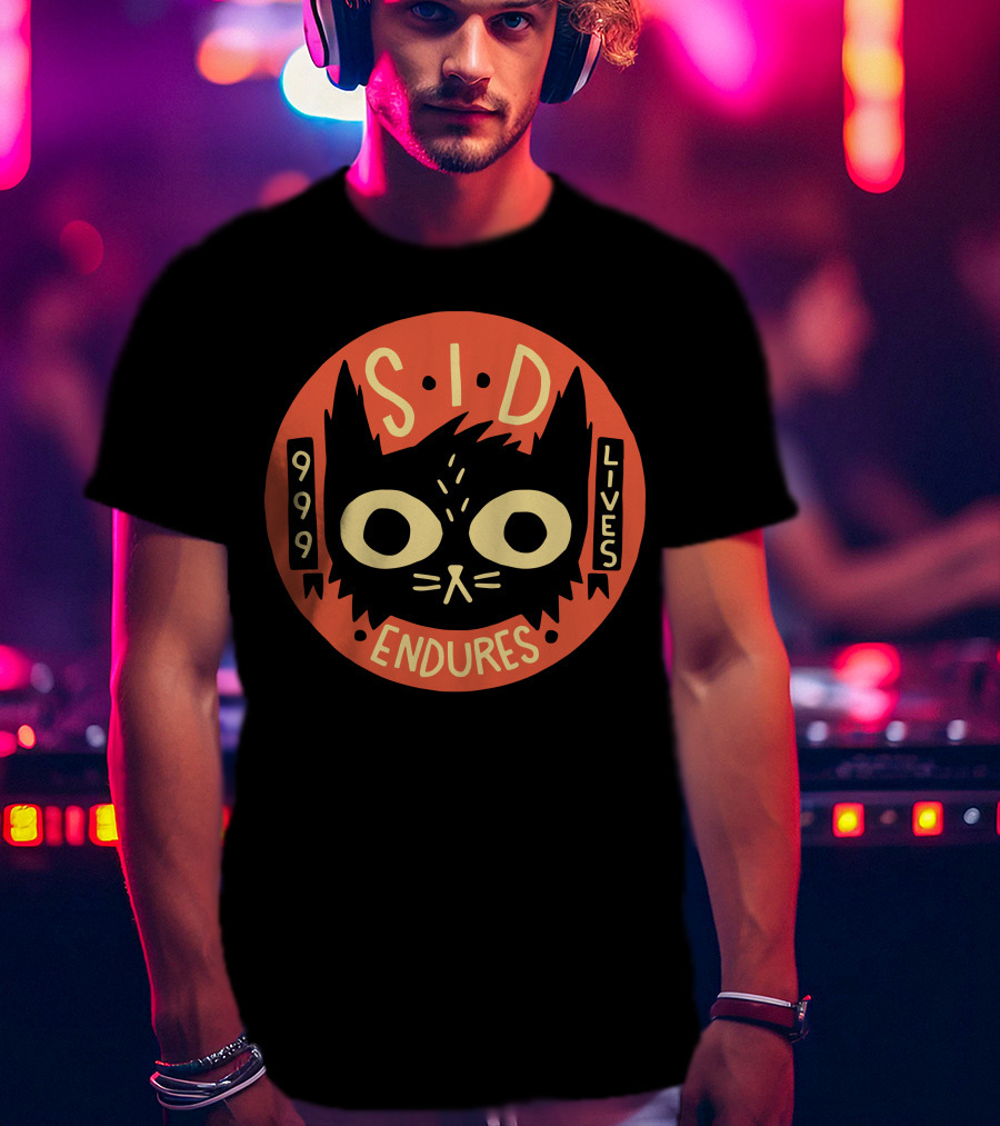 Sid Endures 999 Lives Cat Emblem T-Shirt
