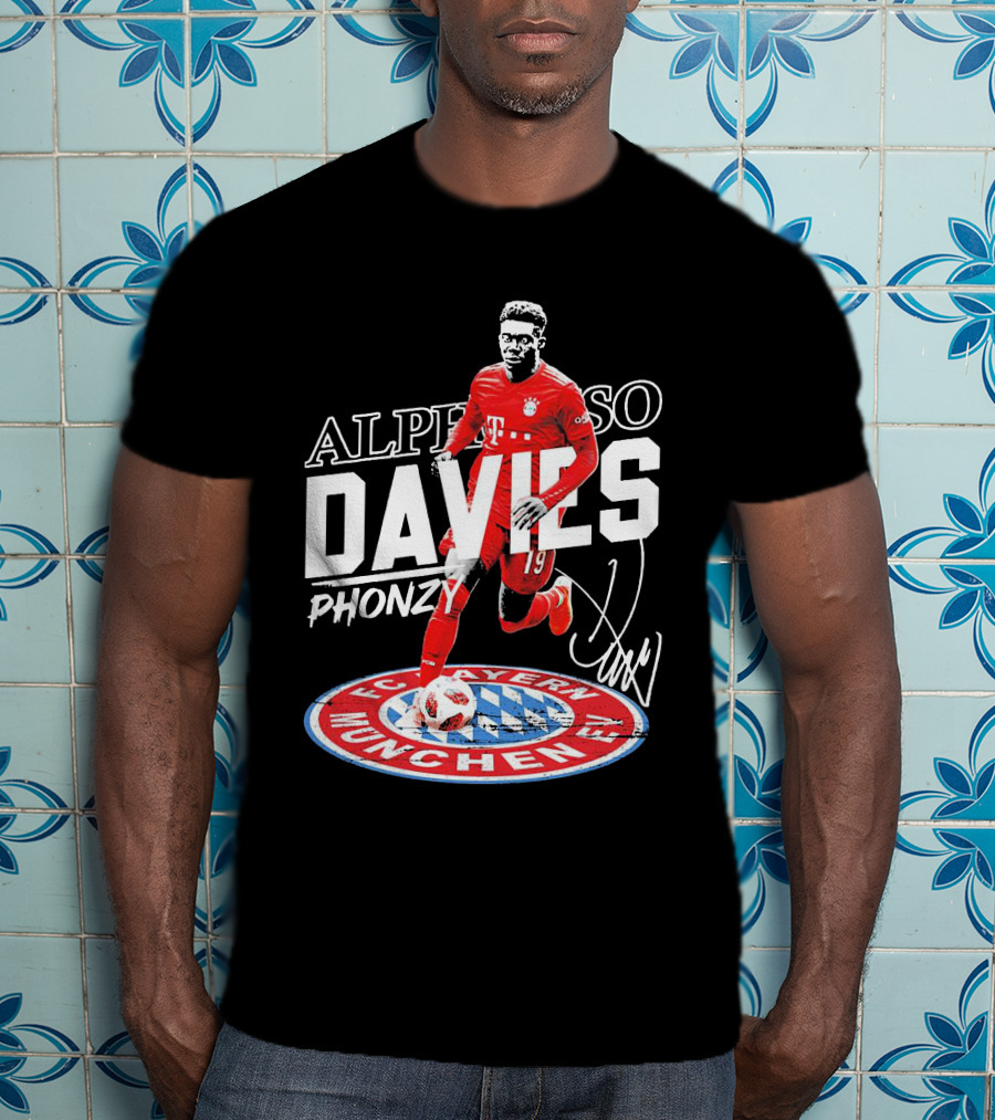 Alphonso Davies Phonzy FC Bayern Munchen Signature Soccer Jersey T-Shirt