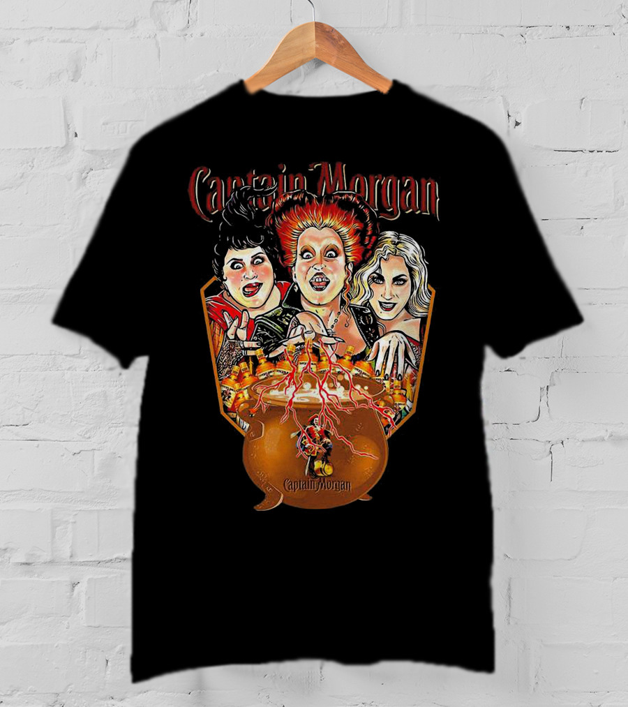 Captain Morgan Halloween Hocus Pocus Witches Cauldron T-Shirt