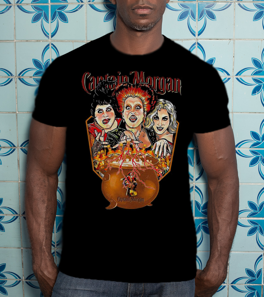 Captain Morgan Halloween Hocus Pocus Witches Cauldron T-Shirt
