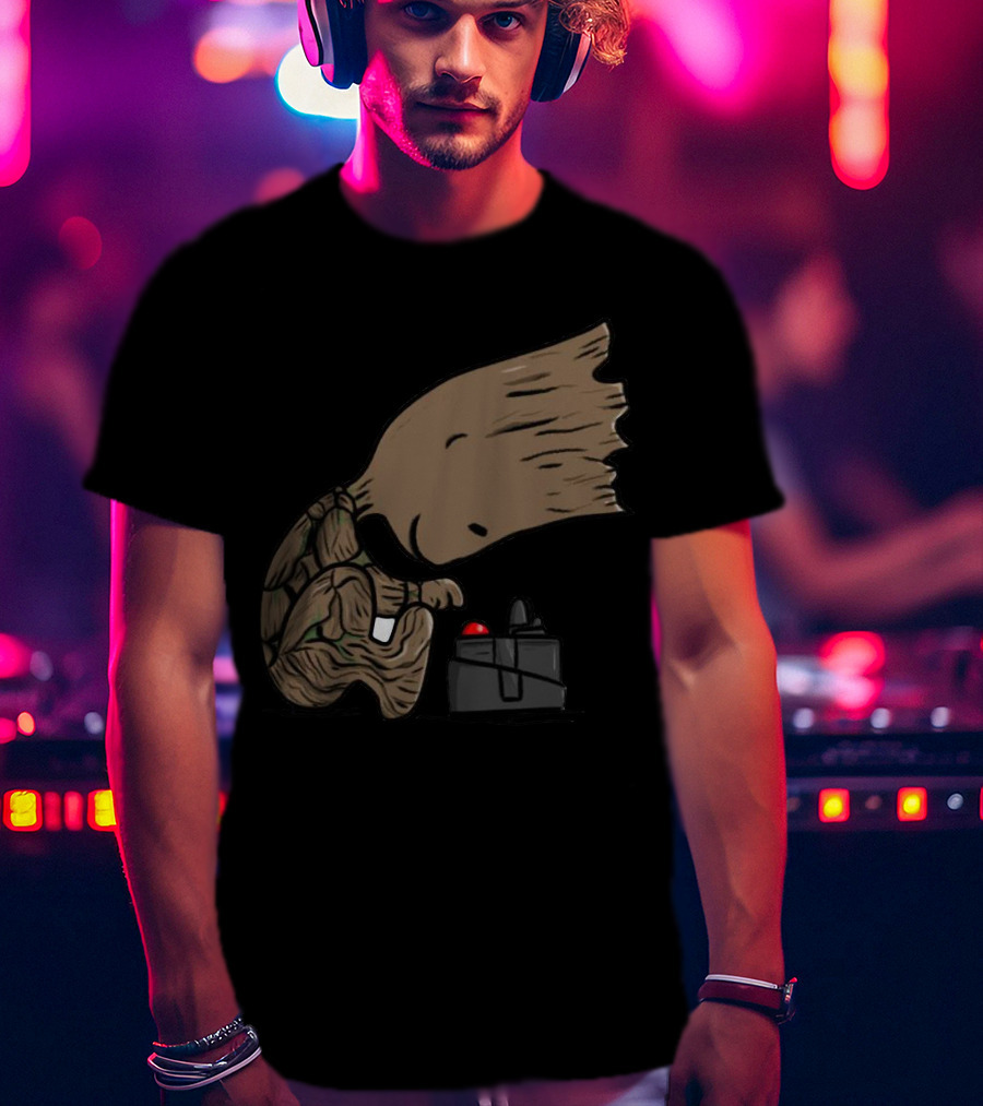 Pea Groots Guardians Of The Galaxy Cute Cartoon Character With Button T-Shirt