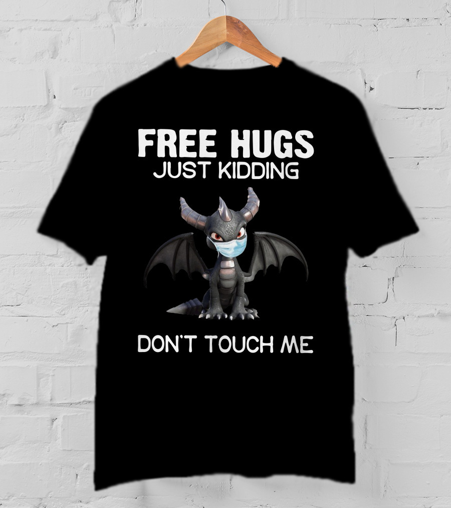 Dragon Free Hugs Just Kidding Don't Touch Me Masked Horned Creature T-Shirt