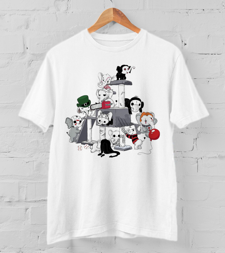 Halloween Elephant Horror Movie Characters T-Shirt