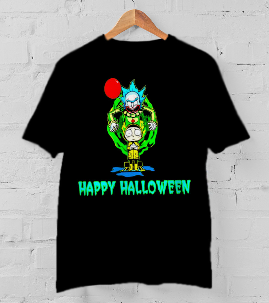 Happy Halloween Pennywise Rick And Morty T-Shirt