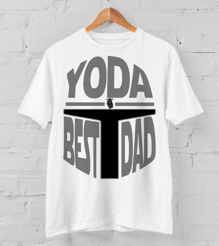 Yoda Best Dad The Mandalorian Helmet Baby Yoda T-Shirt