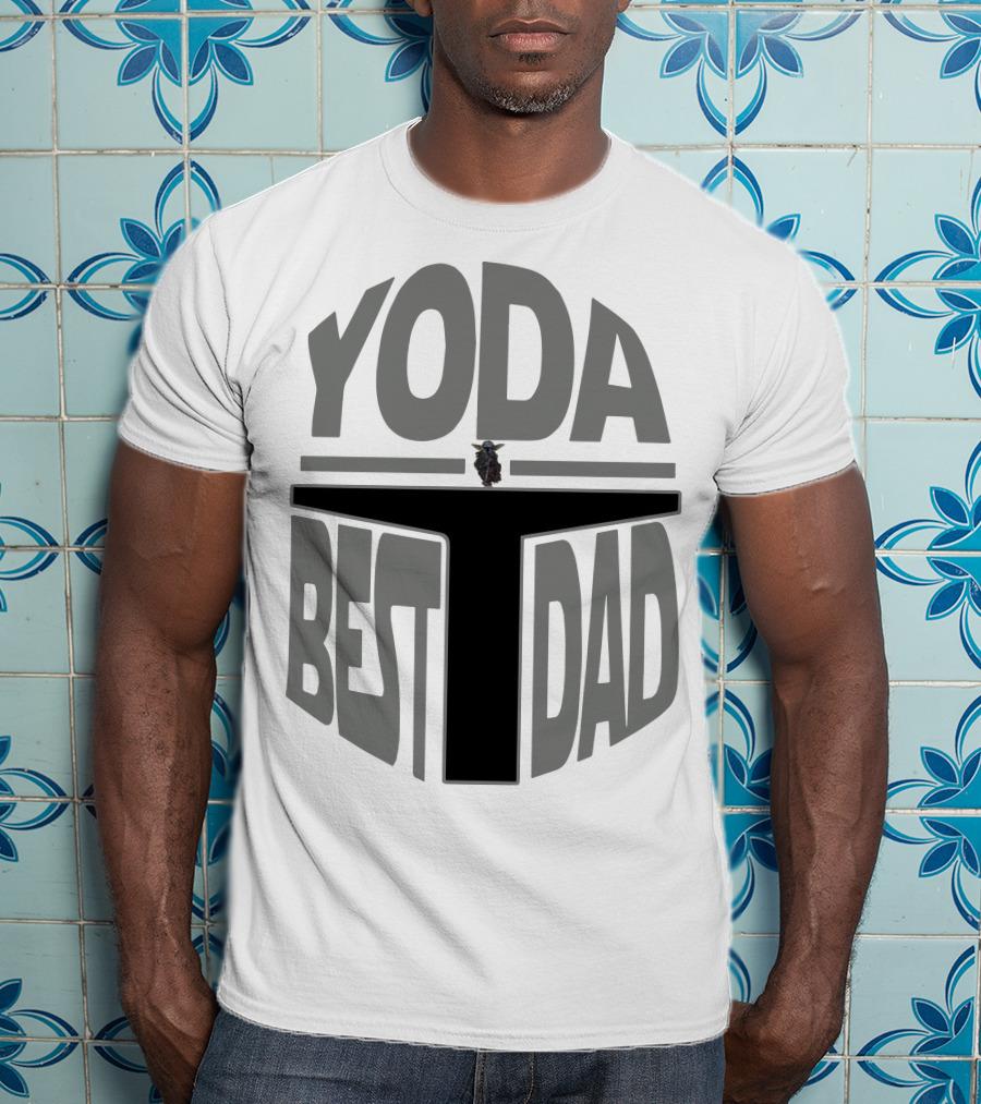 Yoda Best Dad The Mandalorian Helmet Baby Yoda T-Shirt