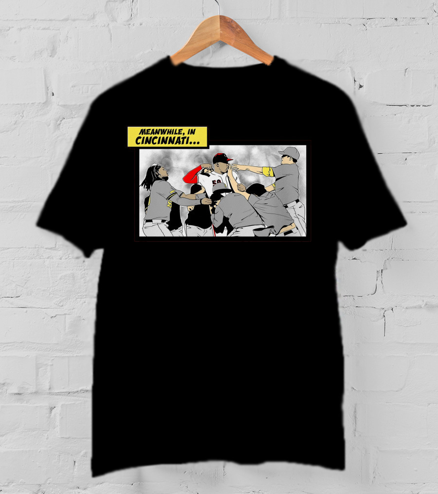 Meanwhile In Cincinnati Baseball Brawl Scene T-Shirt