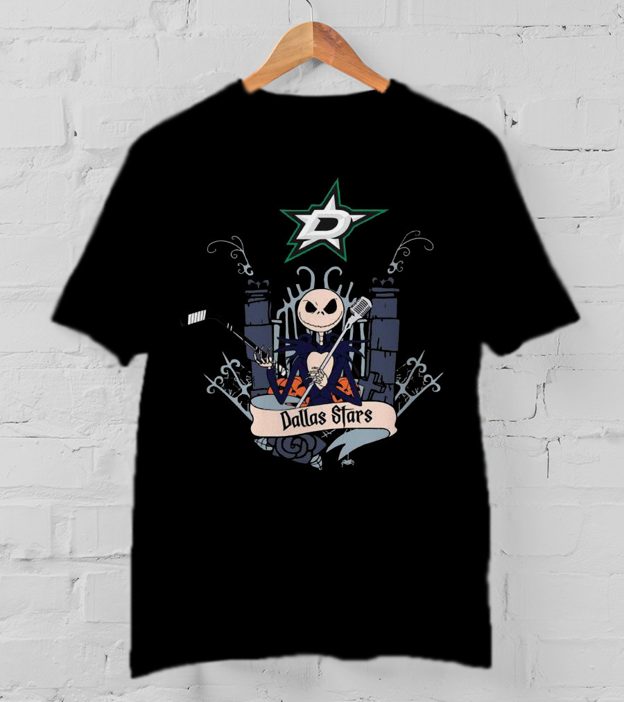 Dallas Stars Halloween Jack Skellington Hockey T-Shirt