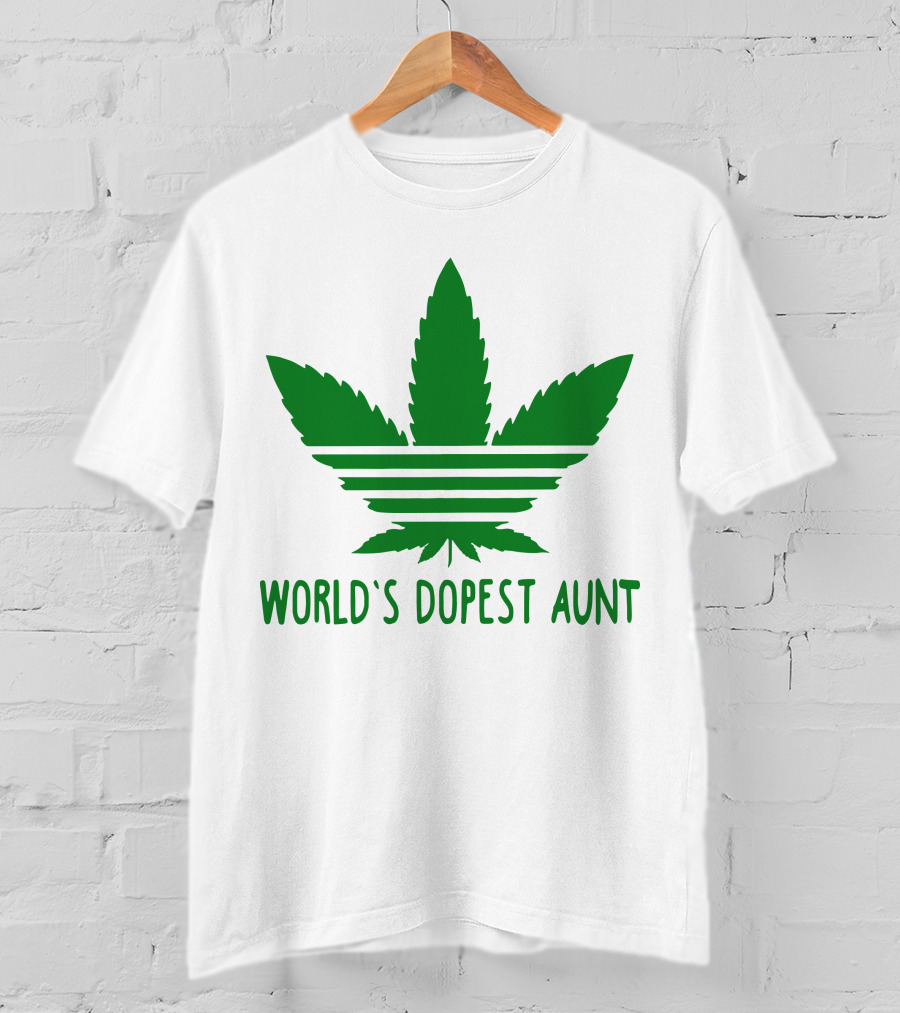 World's Dopest Aunt Marijuana Leaf Stripes T-Shirt