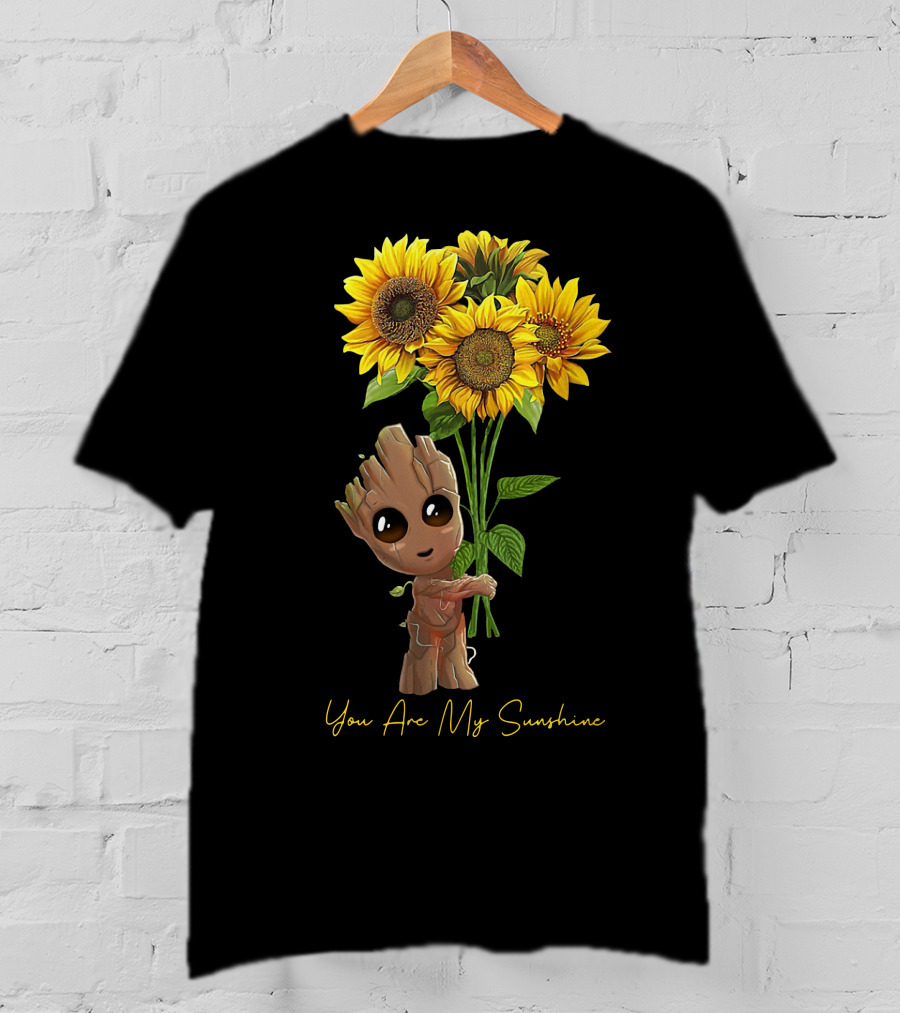 Baby Groot Holding Sunflowers You Are My Sunshine T-Shirt