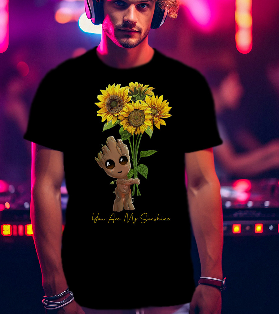 Baby Groot Holding Sunflowers You Are My Sunshine T-Shirt