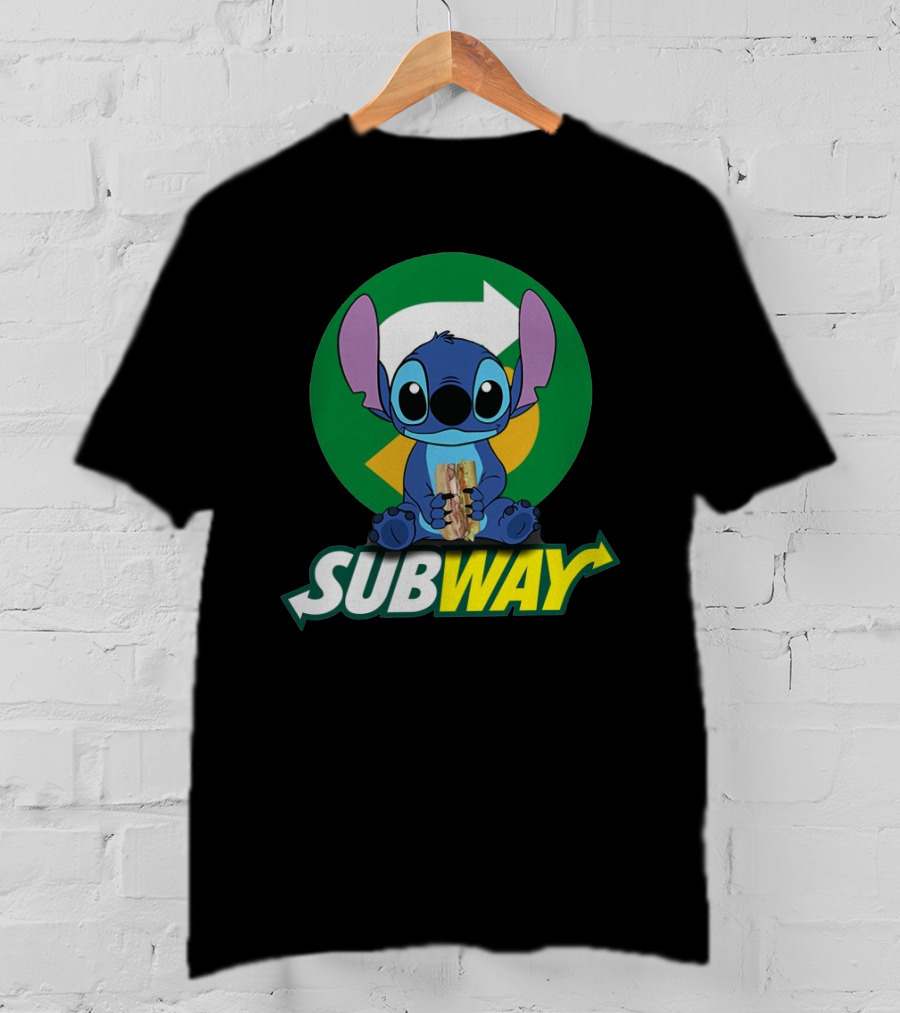 Baby Stitch Holding Subway Sandwich T-Shirt