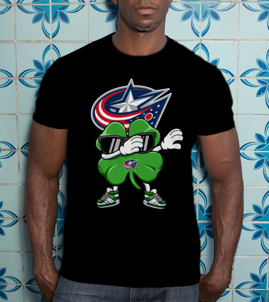 Columbus Blue Jackets Shamrock Dab T-Shirt