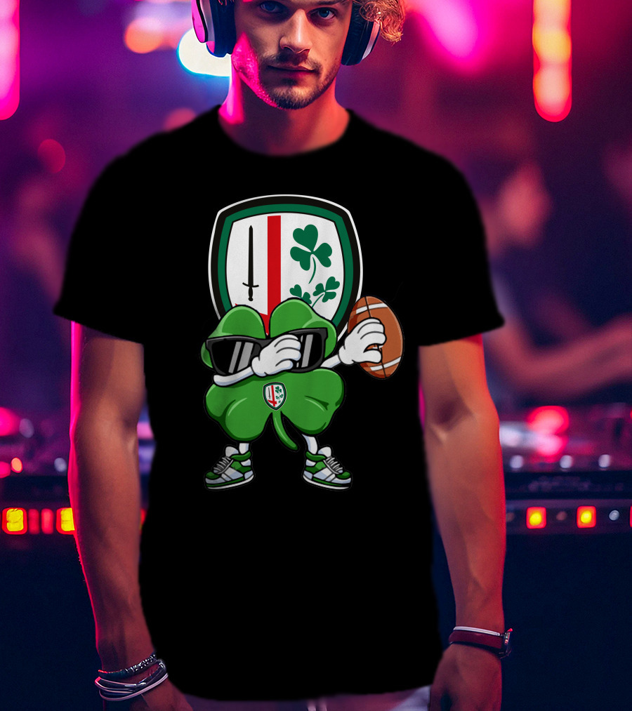 London Irish Shamrock Rugby Football Mascot T-Shirt