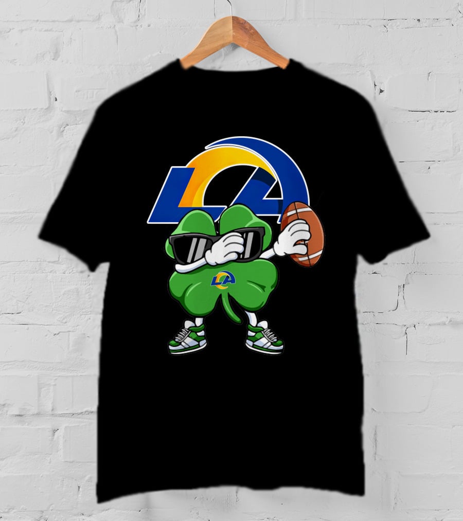 Los Angeles Rams Shamrock Football Dab T-Shirt