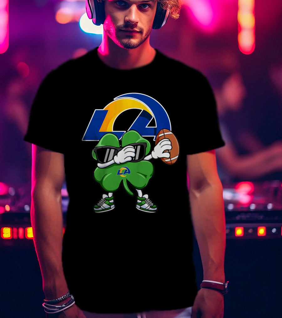 Los Angeles Rams Shamrock Football Dab T-Shirt