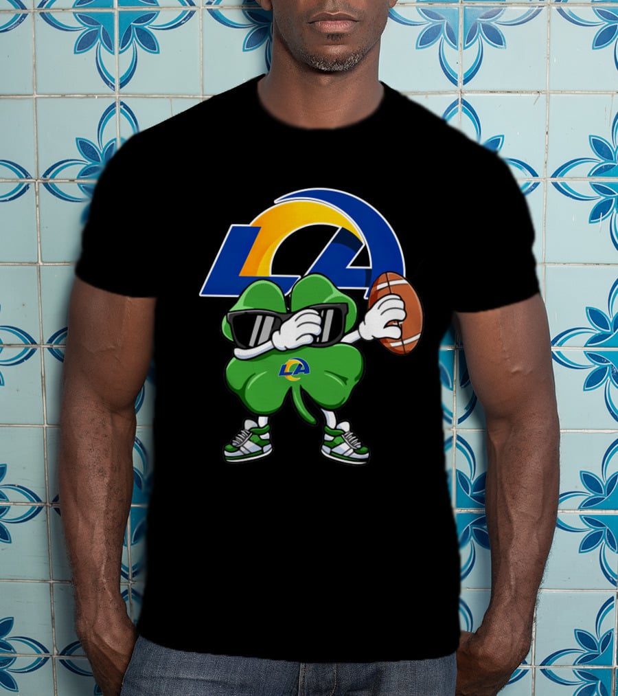 Los Angeles Rams Shamrock Football Dab T-Shirt