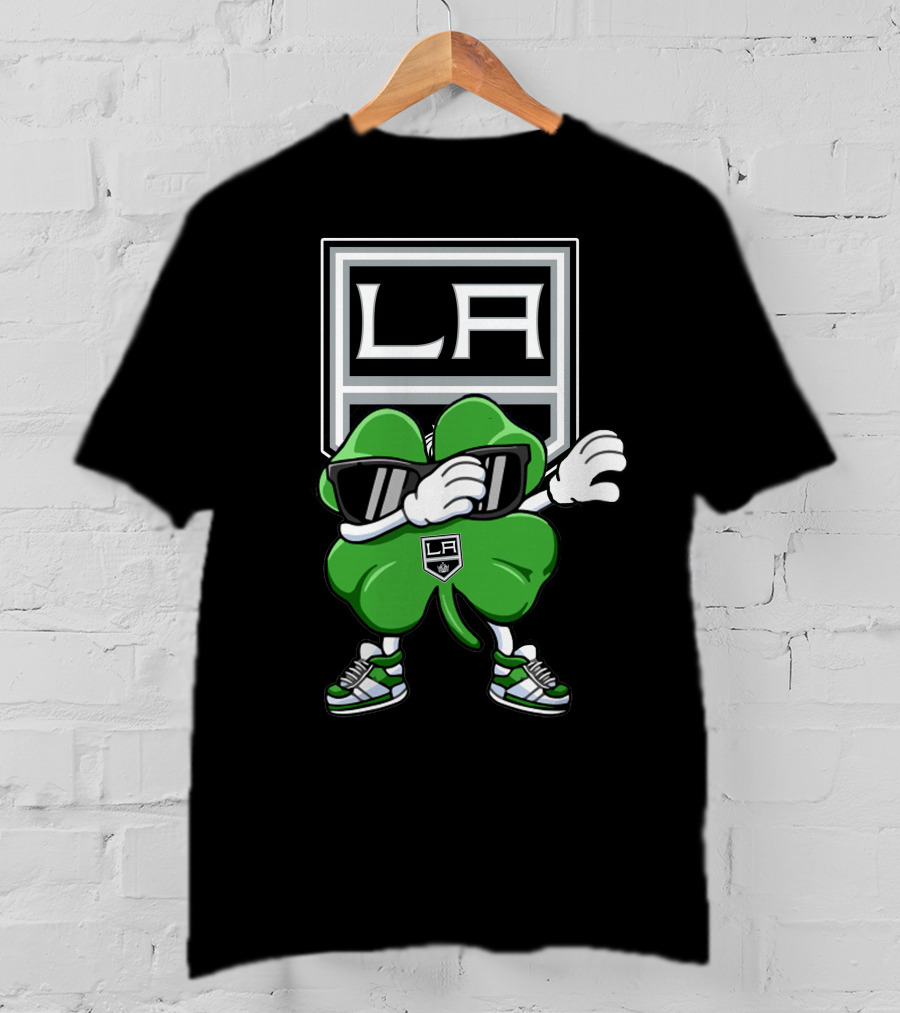 LA Kings Dabbing Shamrock With Sunglasses And Sneakers T-Shirt