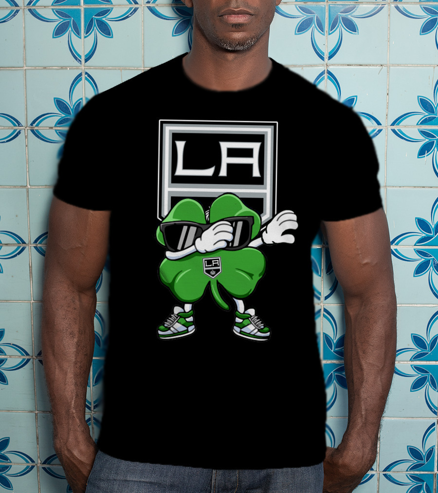 LA Kings Dabbing Shamrock With Sunglasses And Sneakers T-Shirt