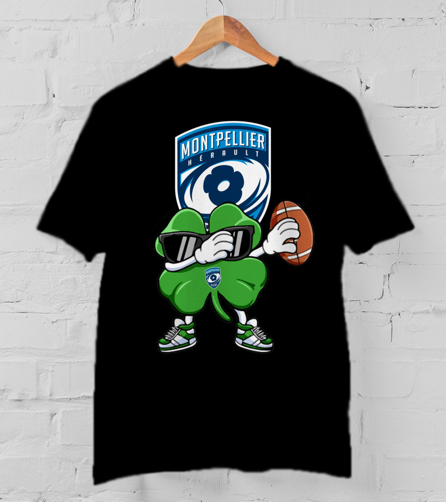 Montpellier Hérault Rugby Cool Clover Football Character T-Shirt