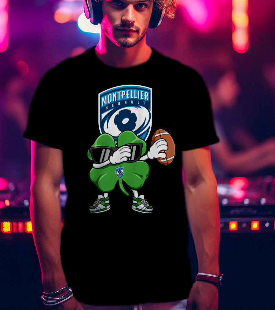 Montpellier Hérault Rugby Cool Clover Football Character T-Shirt