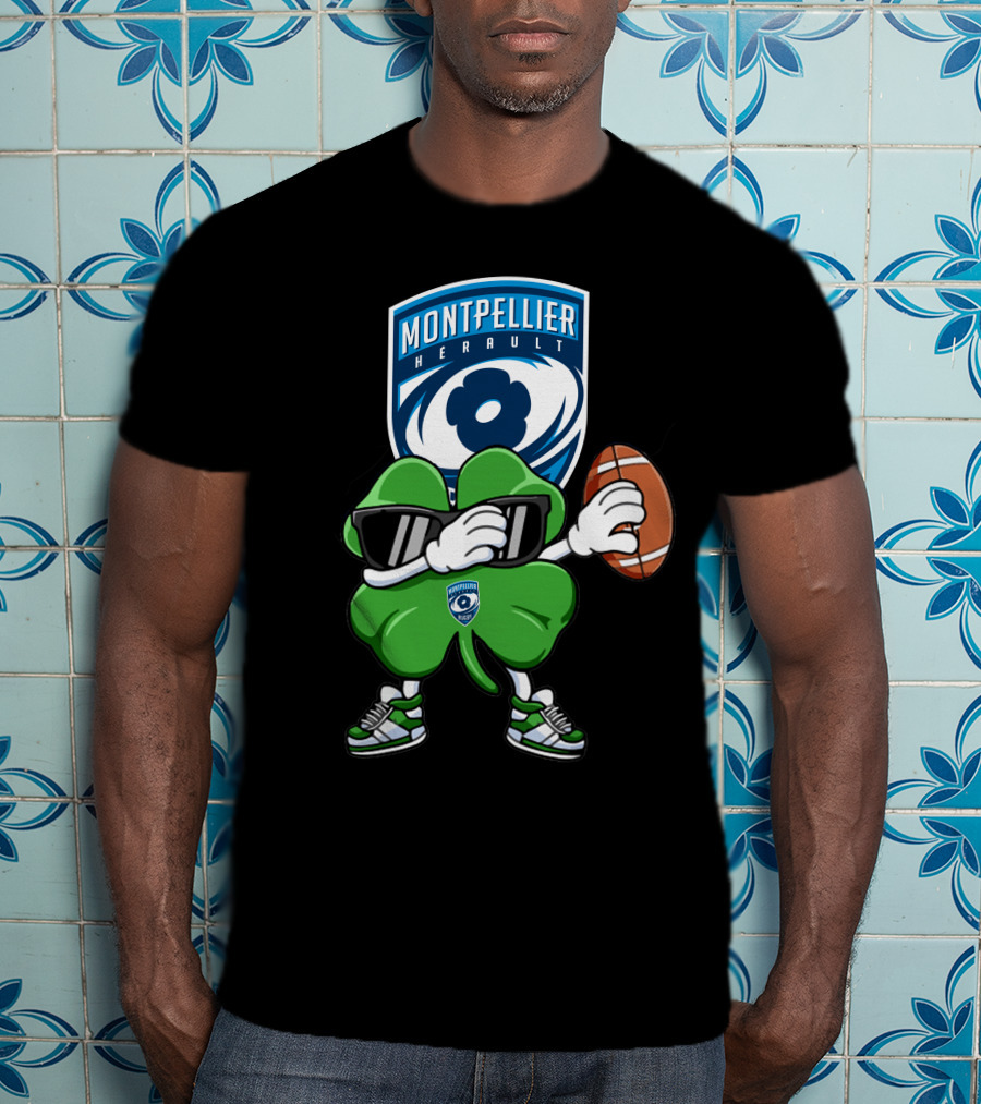 Montpellier Hérault Rugby Cool Clover Football Character T-Shirt