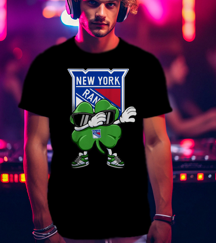 New York Rangers Clover Mascot Dabbing T-Shirt