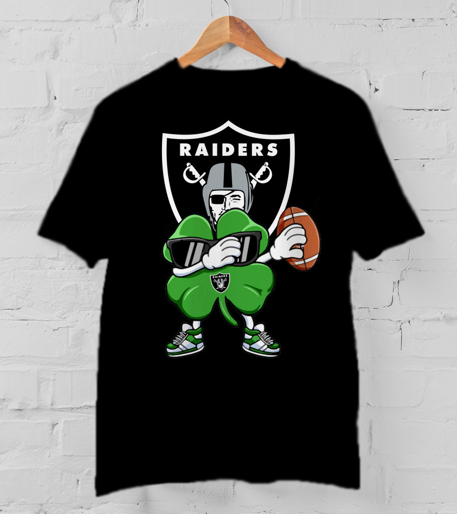 Oakland Raiders Shamrock Football Player T-Shirt