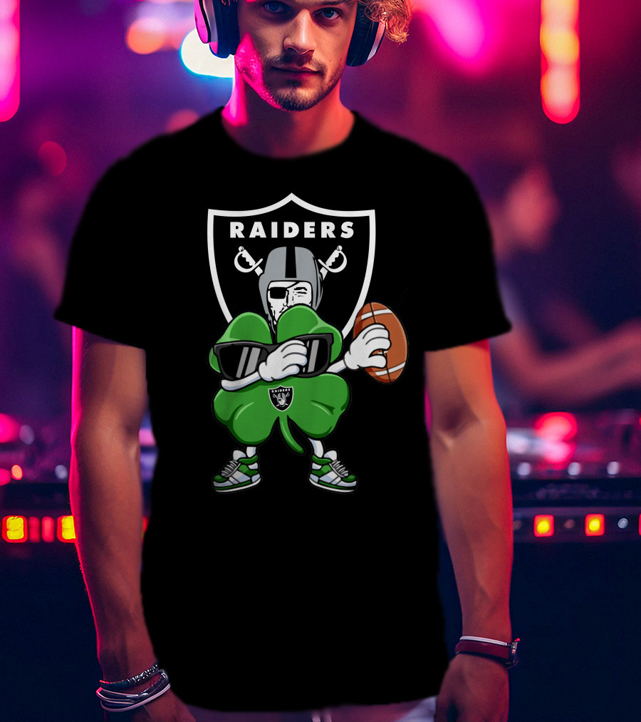 Oakland Raiders Shamrock Football Player T-Shirt